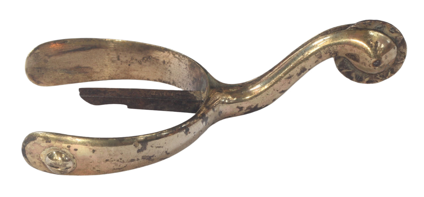 Pair of Antique Gilt Brass Swan Necked Mess Dress Box Spurs