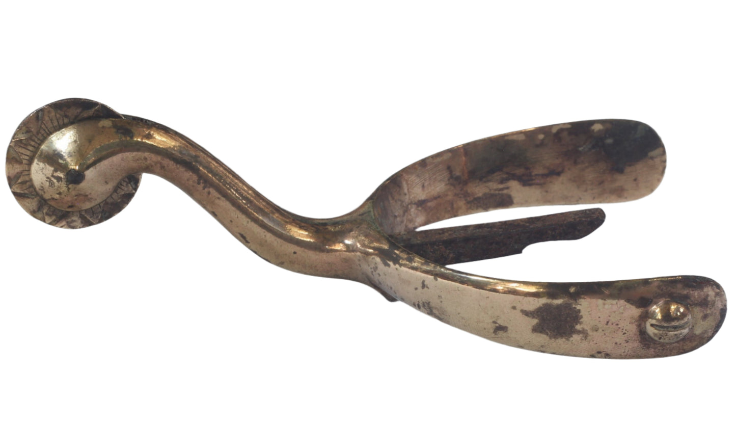 Pair of Antique Gilt Brass Swan Necked Mess Dress Box Spurs