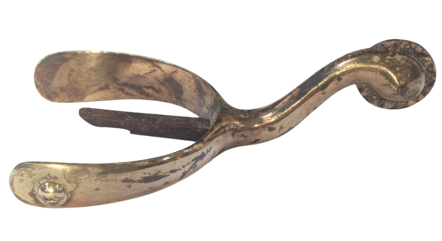 Pair of Antique Gilt Brass Swan Necked Mess Dress Box Spurs
