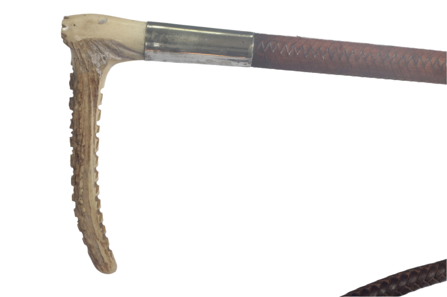 Vintage Ladies' or Youth's Leather Hunting Whip with Thong