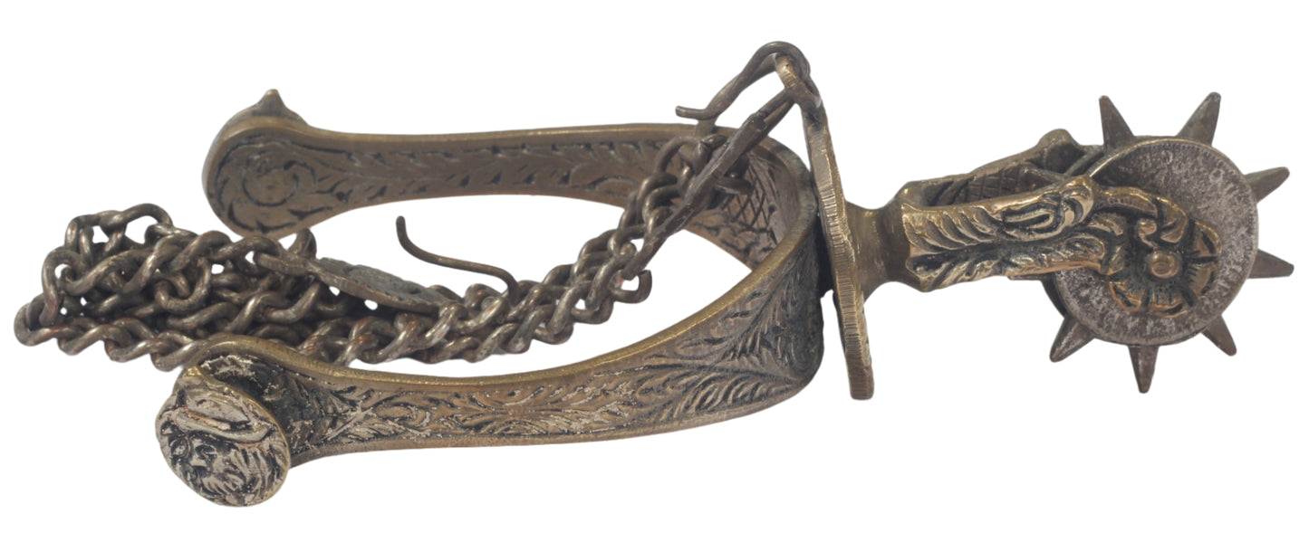 Pair of Argentine Gaucho Spurs with 1884 Coin Rowels
