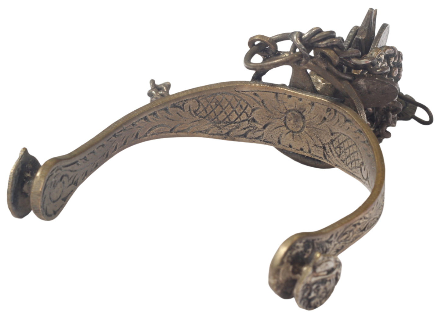Pair of Argentine Gaucho Spurs with 1884 Coin Rowels
