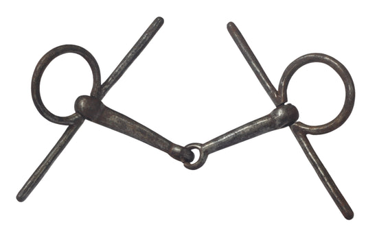 An Antique Steel Full Cheek Snaffle Bit