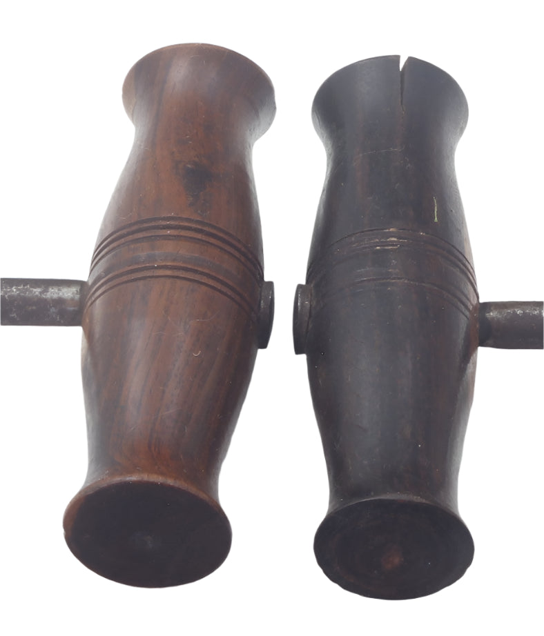 Vintage Boot Pulls or Hooks with Laburnum Wood Handles