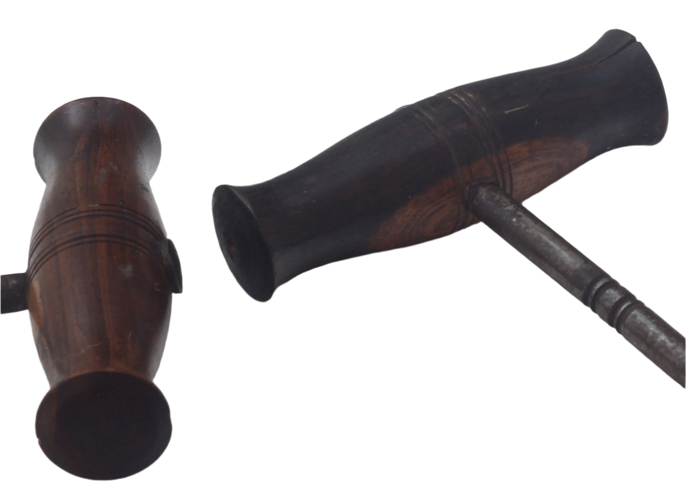 Vintage Boot Pulls or Hooks with Laburnum Wood Handles