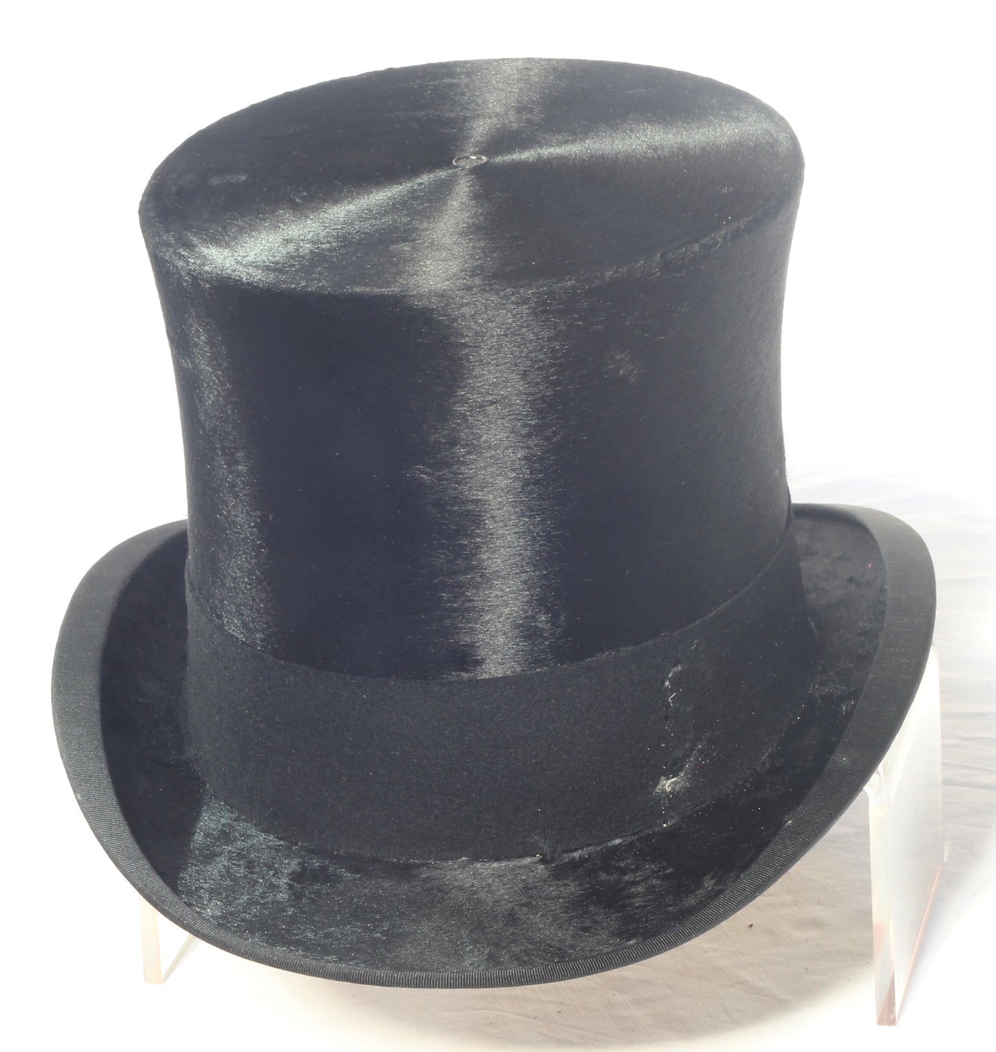 Vintage Silk Top Hat Size 6⅞ in Leather Case