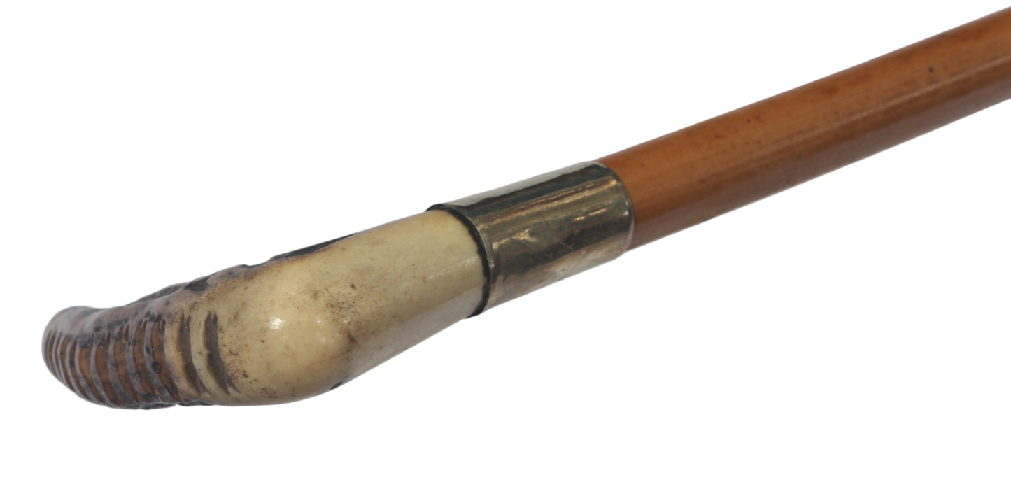 Antique Malacca Sidesaddle Hunting Whip or Crop
