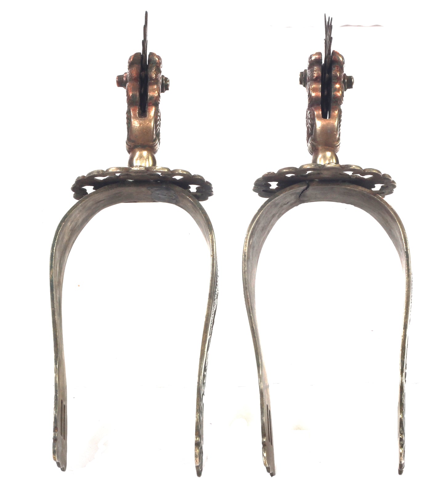Pair of Gaucho Spurs Decorated with Dragons