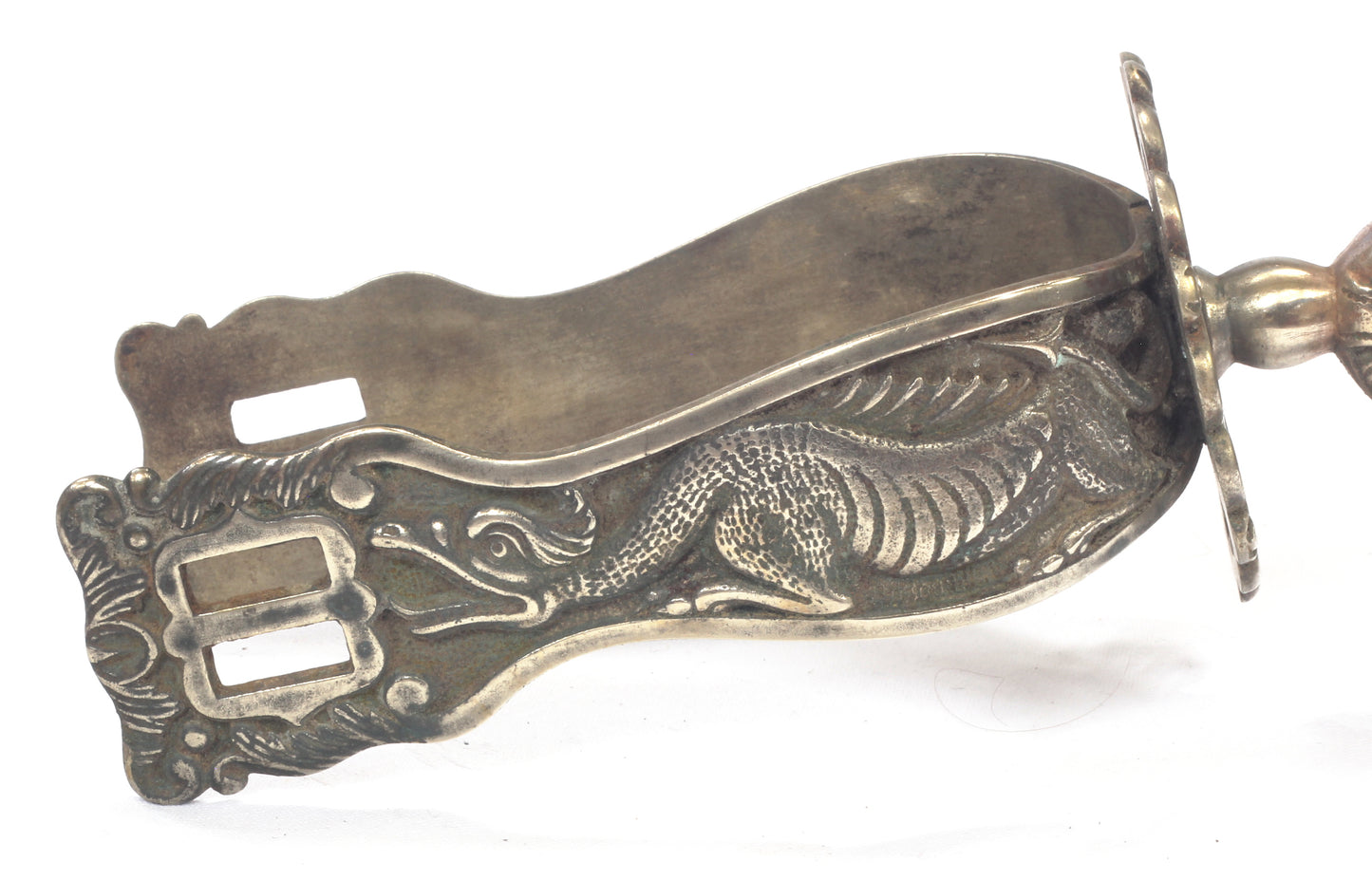 Pair of Gaucho Spurs Decorated with Dragons