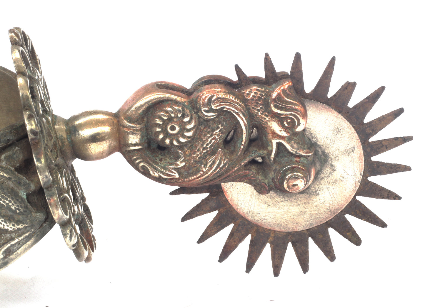 Pair of Gaucho Spurs Decorated with Dragons