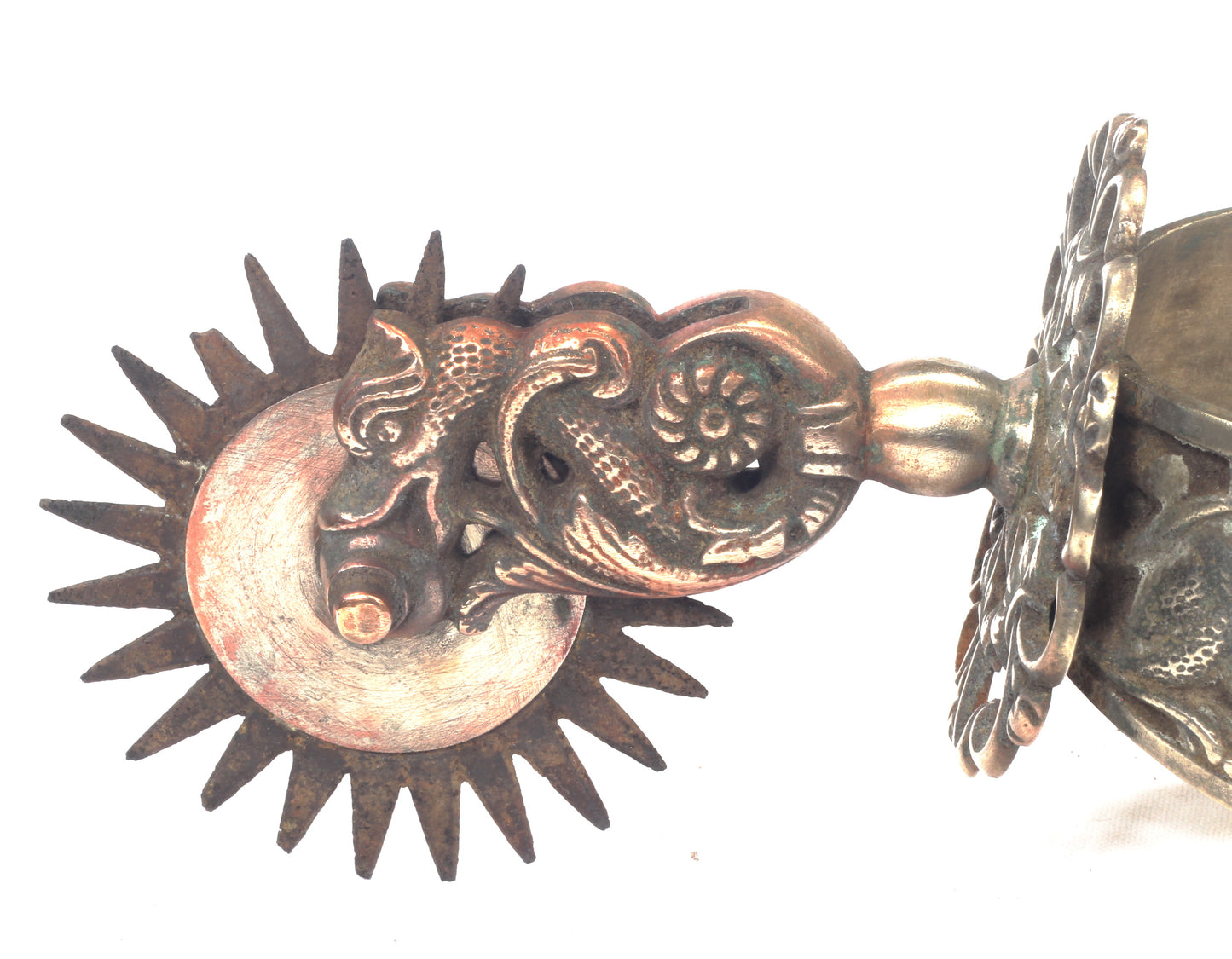 Pair of Gaucho Spurs Decorated with Dragons
