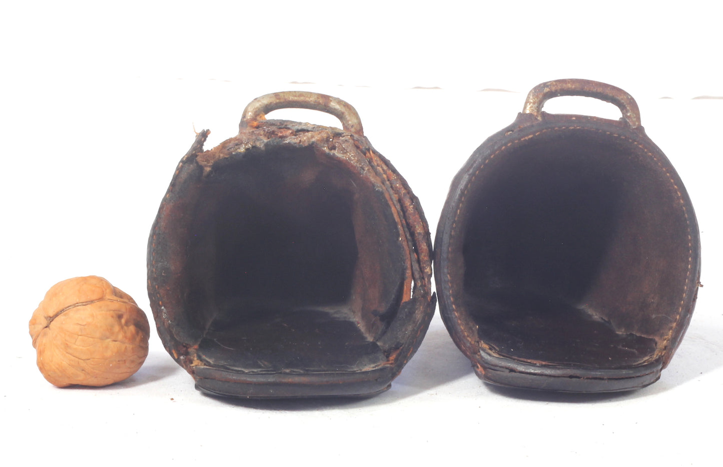 Antique child's leather toe or clog stirrups