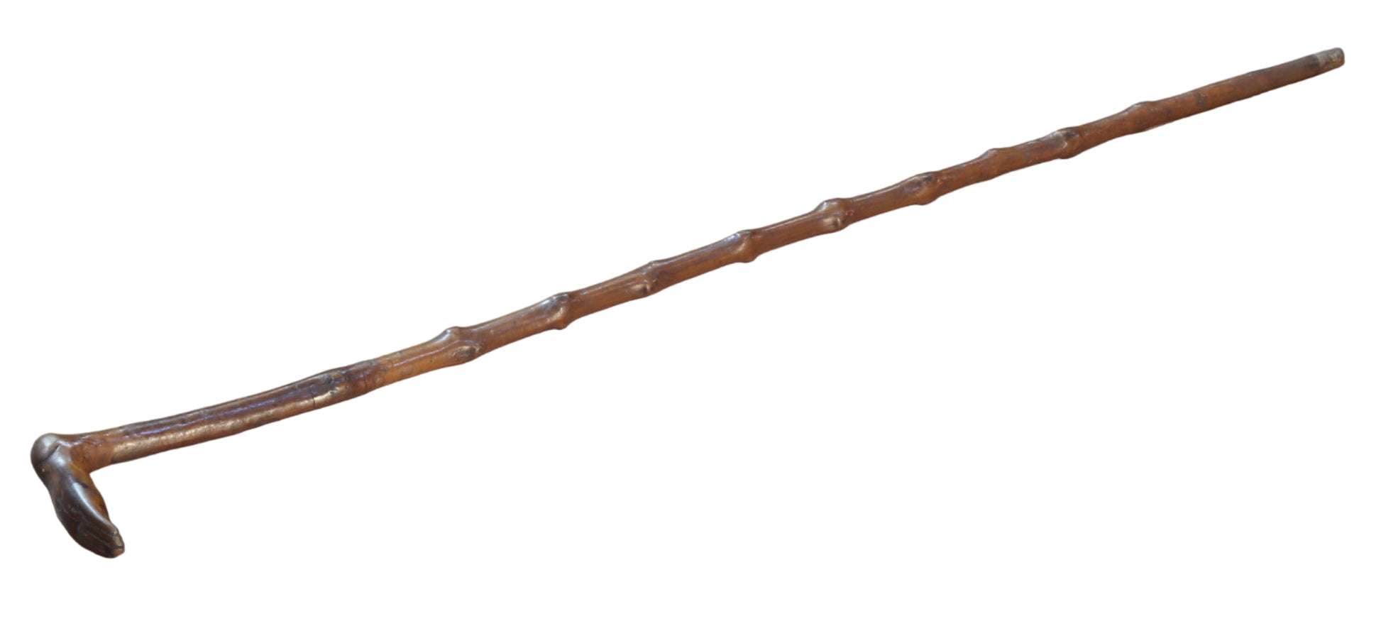 Folk Art Walking Stick with Foot Handle