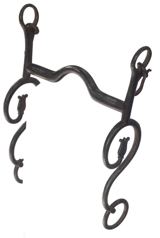 19th century curb bit with decorated cheeks