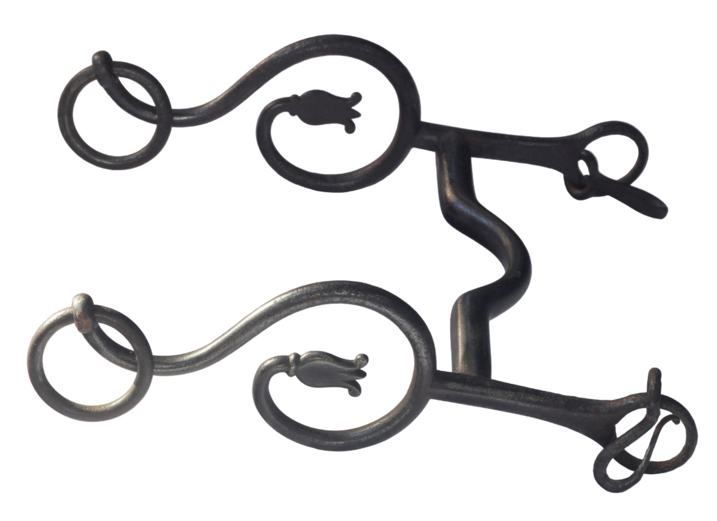 A 19th Century Steel Curb Bit with Flower Cheeks - Bit1017