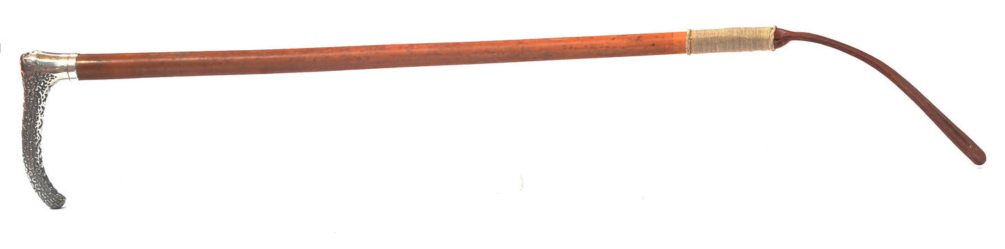 Edwardian silver handled hunting whip