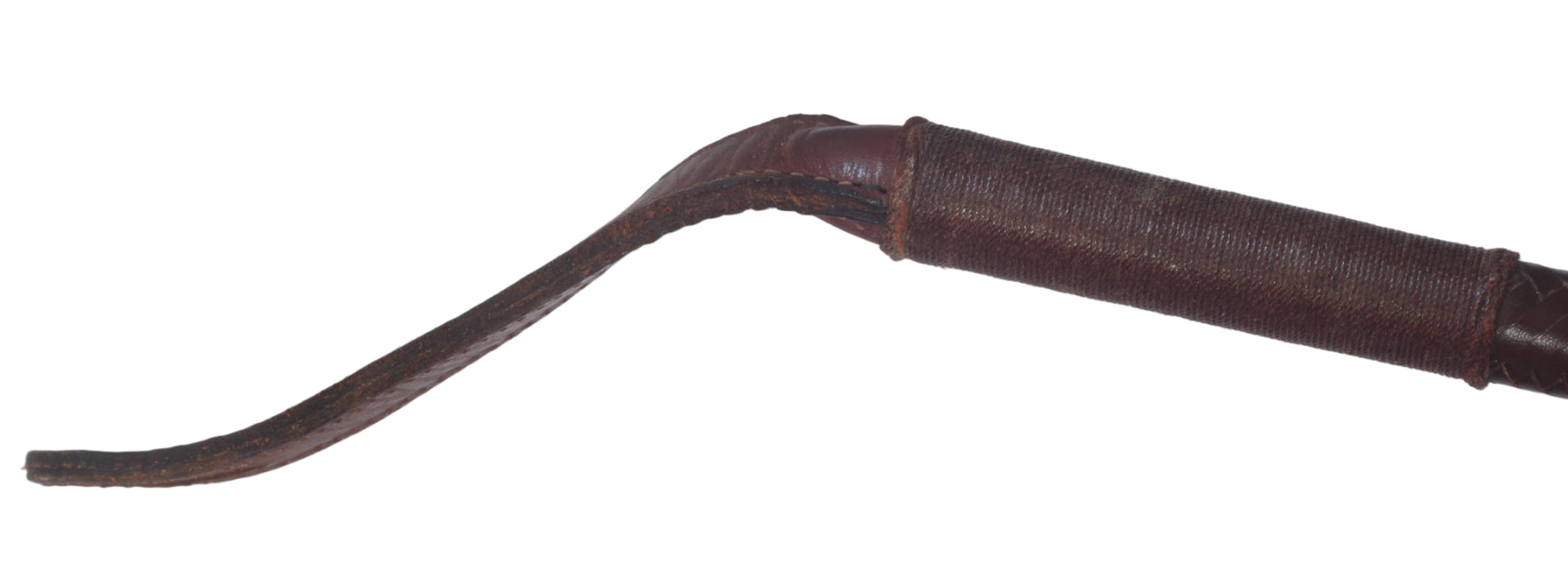 1985 Silver Mounted Swaine & Adeney Leather Hunting Whip or Crop