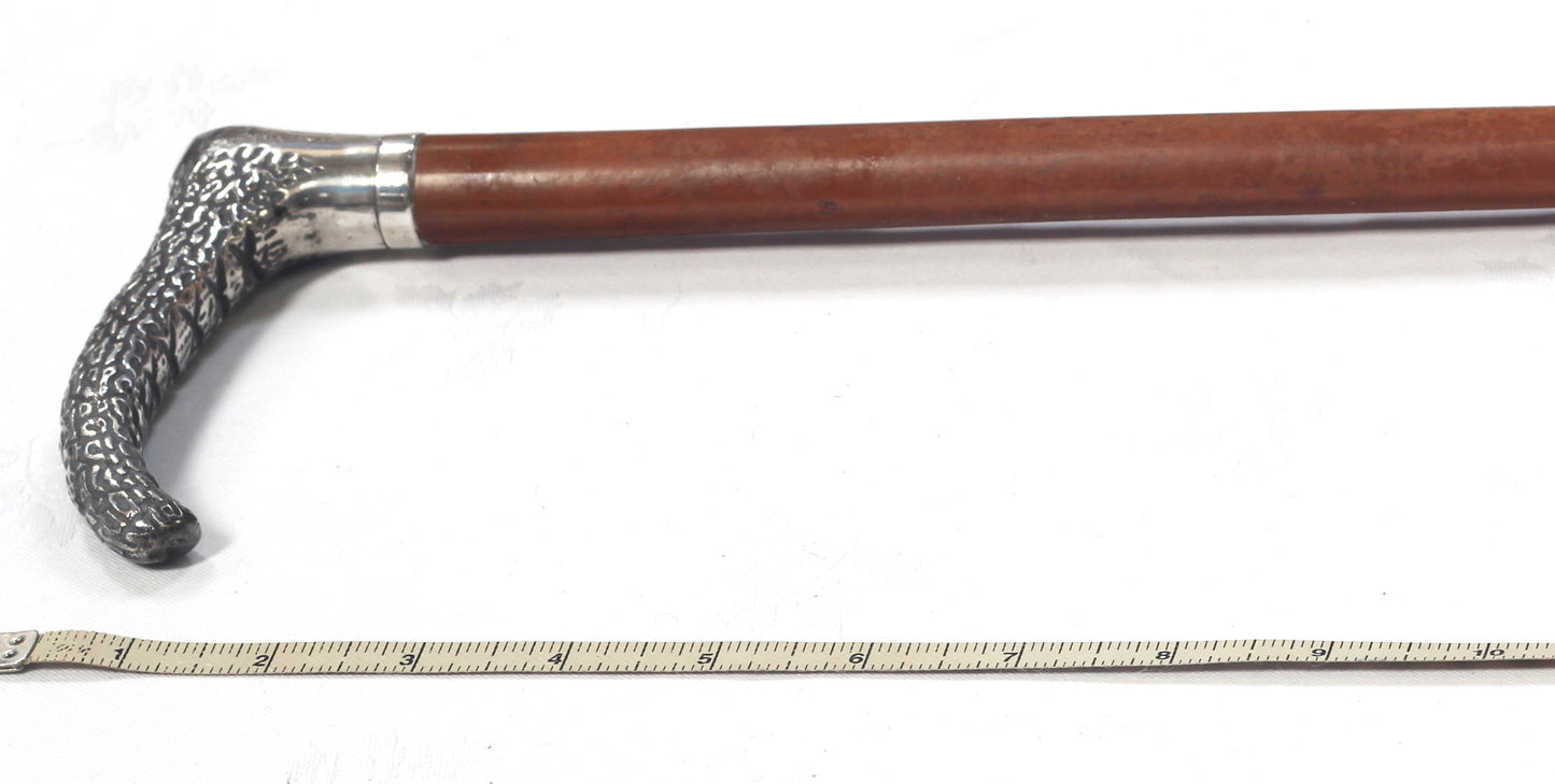Edwardian silver handled hunting whip