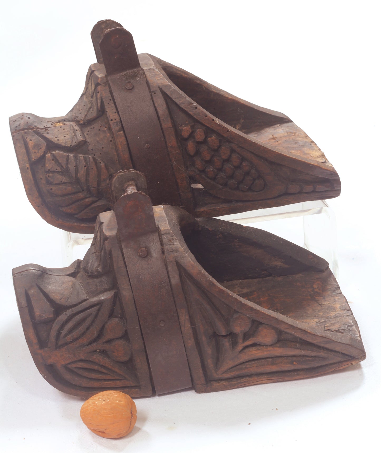 Antique South American Wooden Stirrups Carved with Maize - Stirrup371
