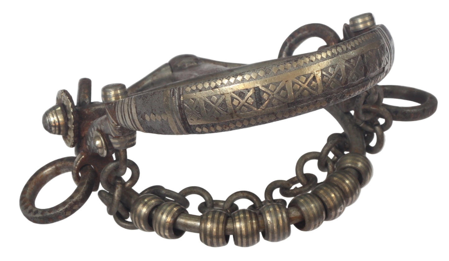 Antique Chilean Ring Bit with Inlaid Decoration