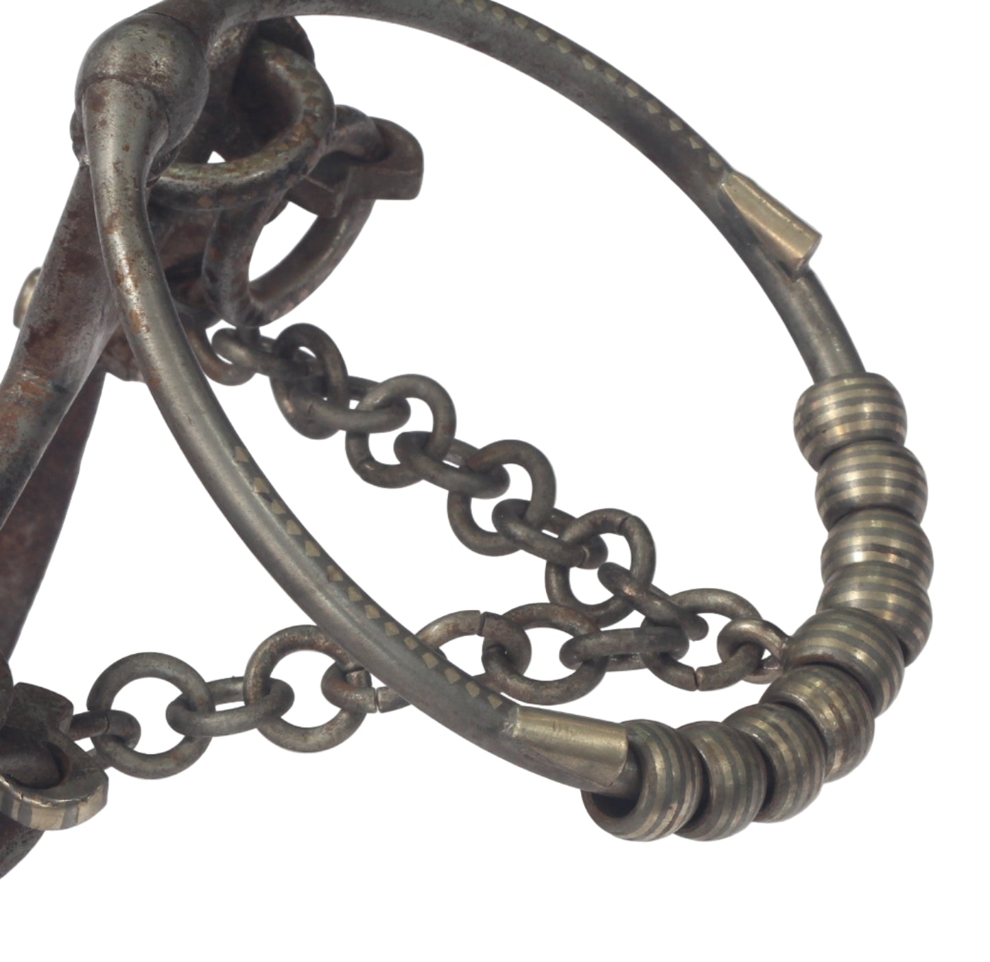 Antique Chilean Ring Bit with Inlaid Decoration