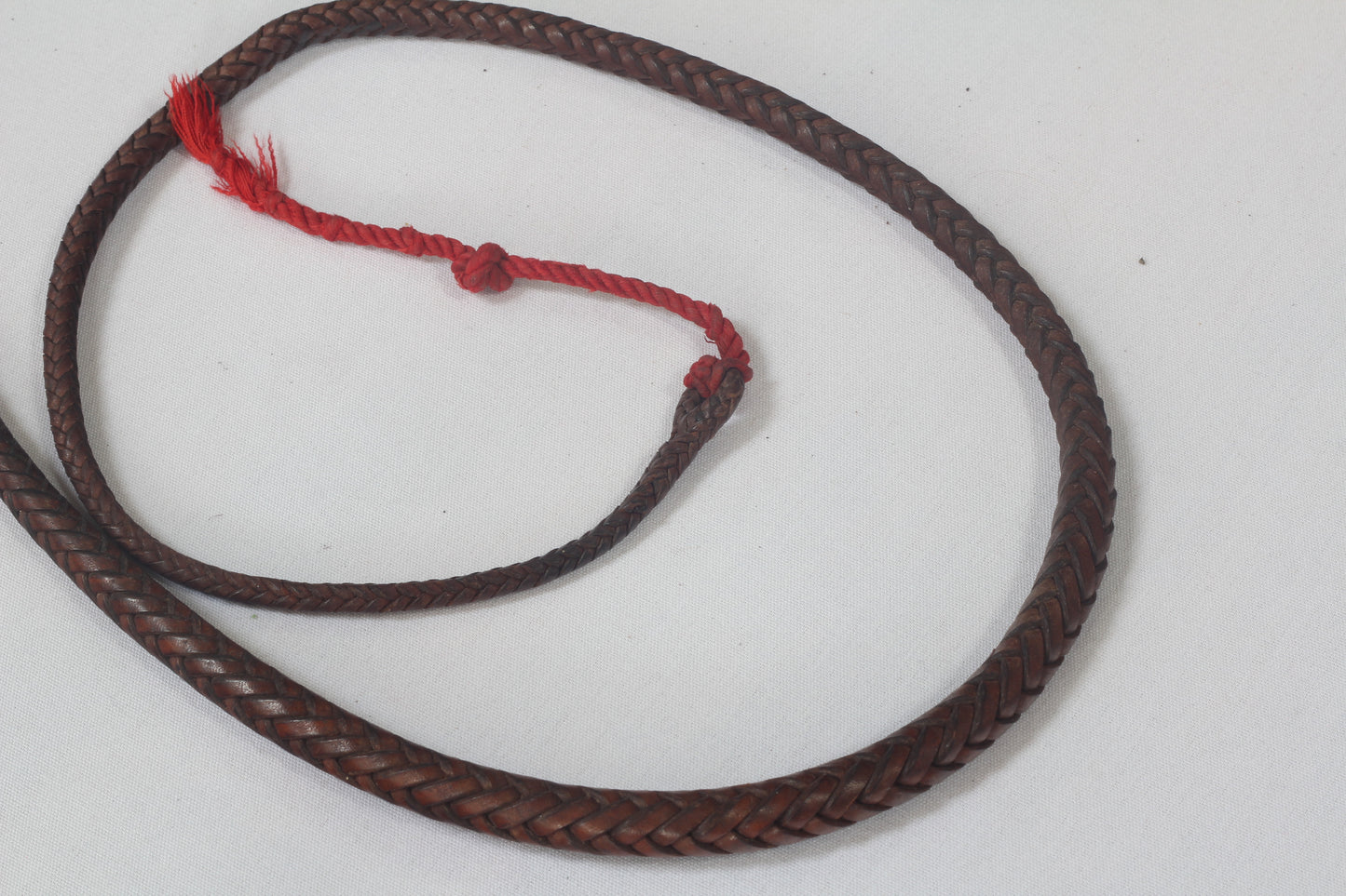 Vintage 1952 Small Ladies' or Youth's Leather Hunting Whip with Thong