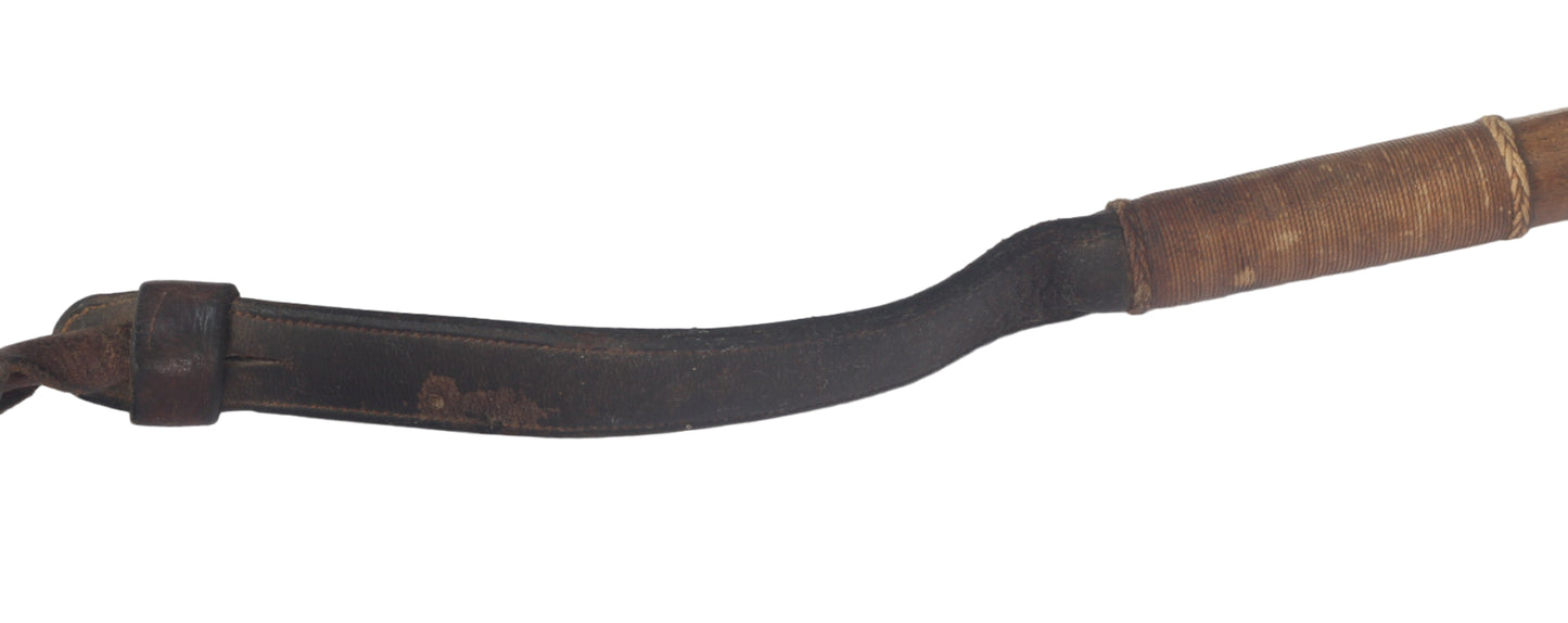 Vintage Rustic Ash Hunting Whip or Crop with Thong