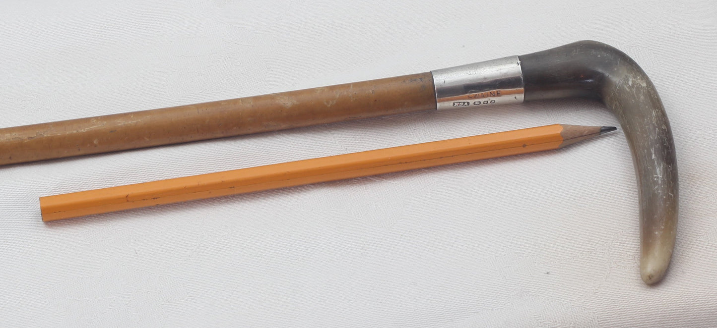 1961 Swaine Child's Hunting Crop with Horn Handle