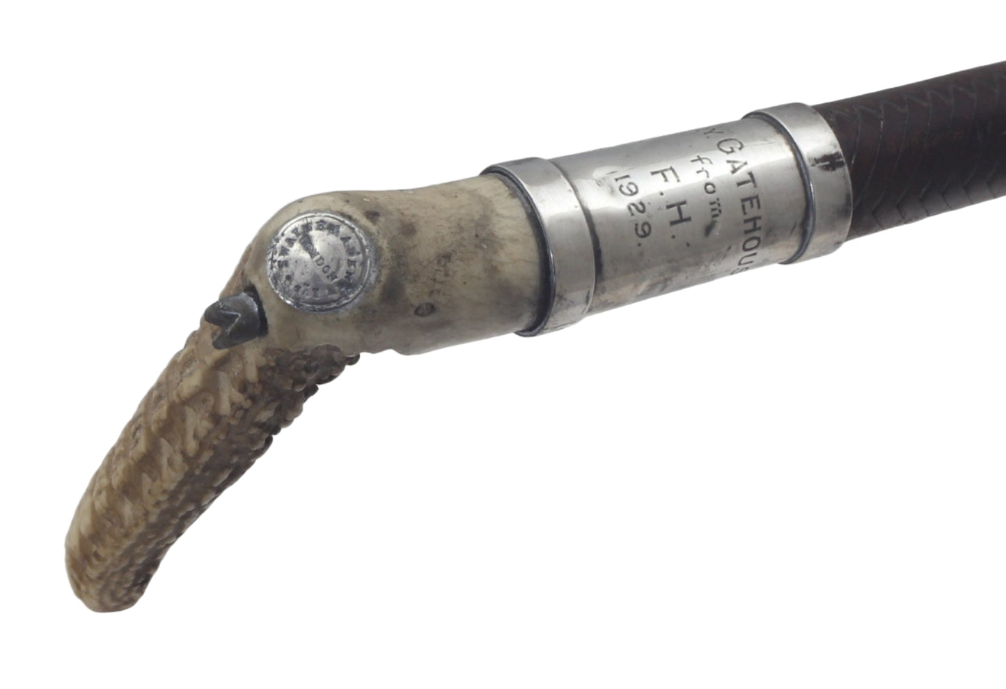 1929 Swaine & Adeney Ladies Leather Hunting Whip