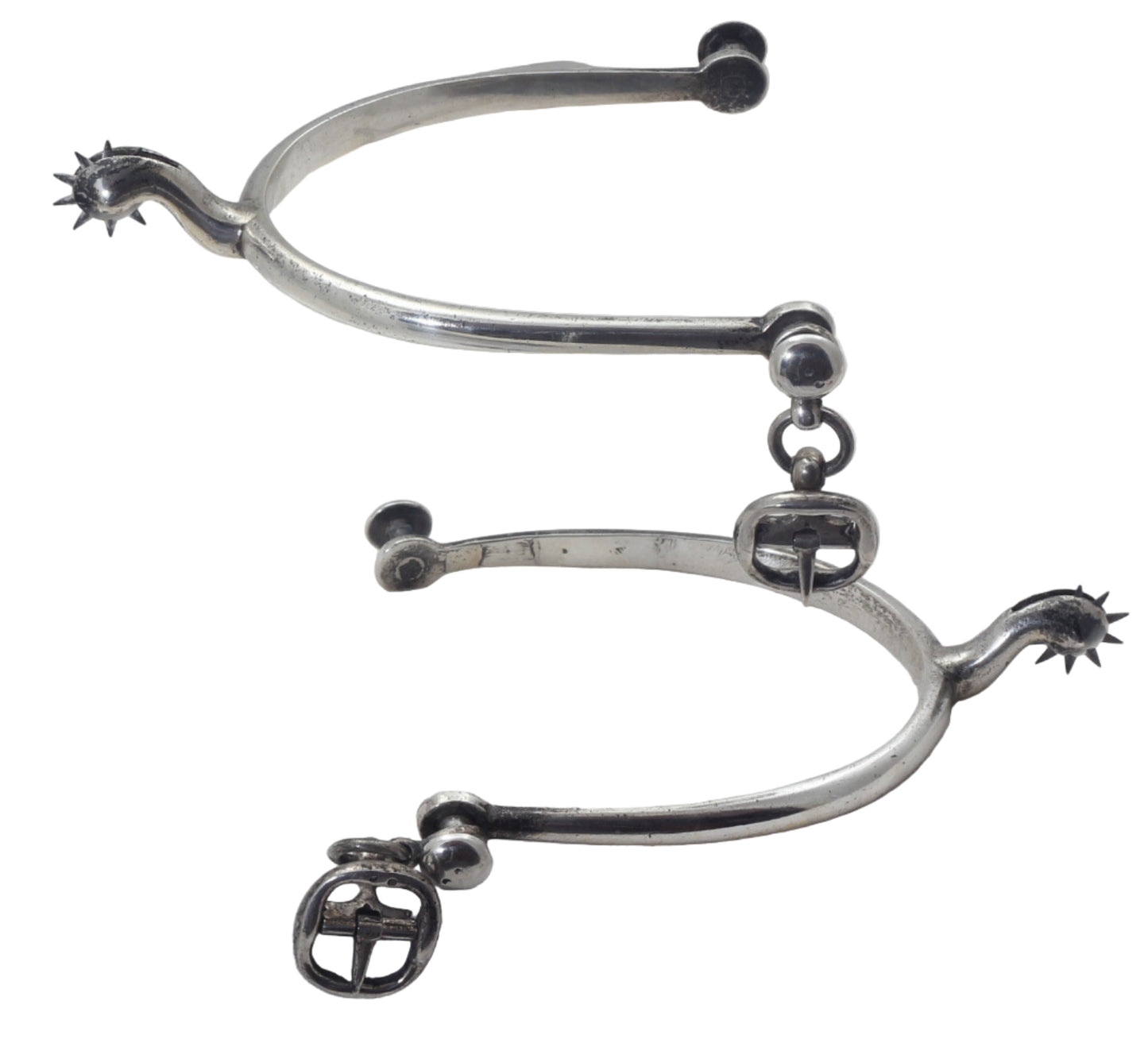 Pair of 1882 Victorian Sterling Silver Riding Spurs