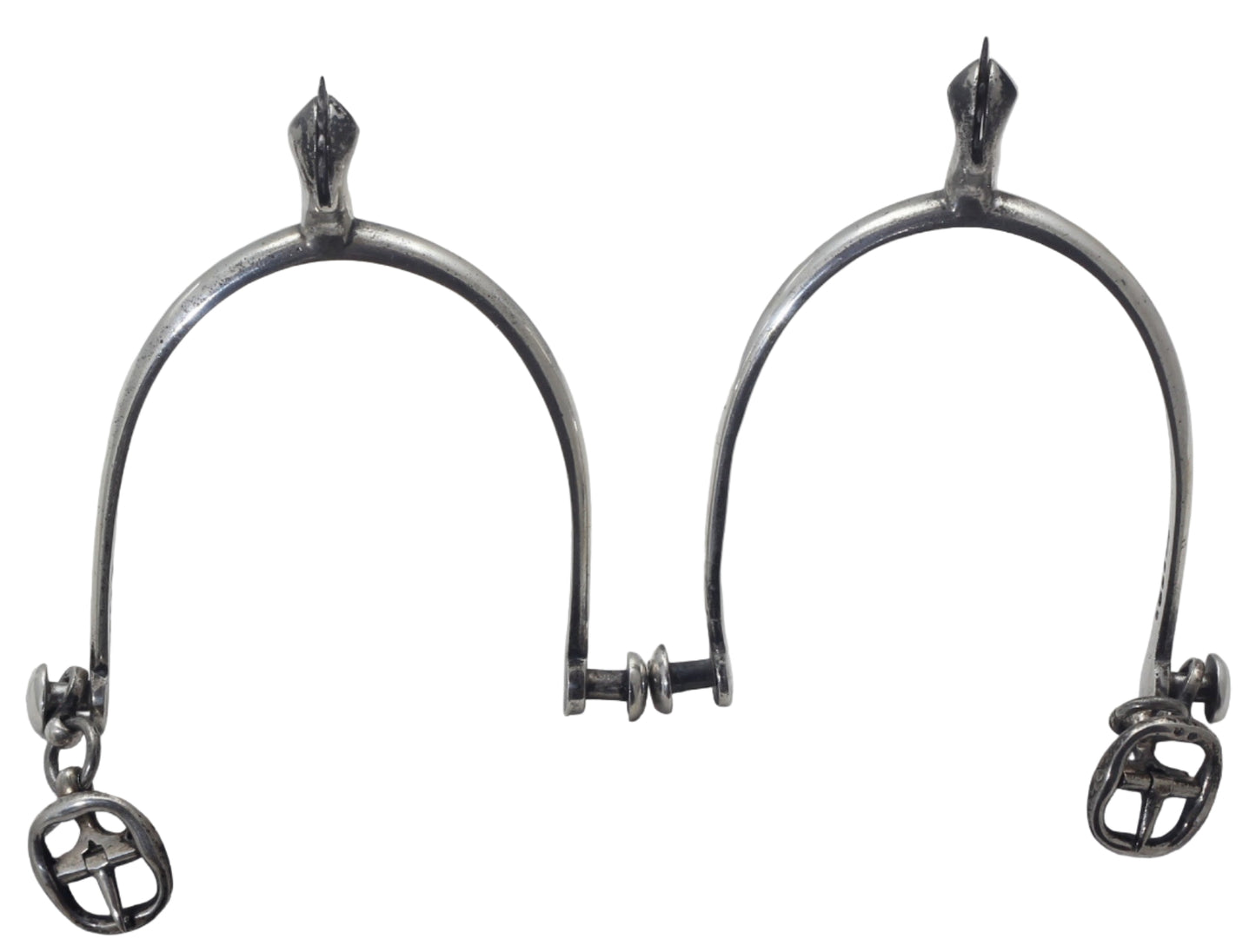 Pair of 1882 Victorian Sterling Silver Riding Spurs