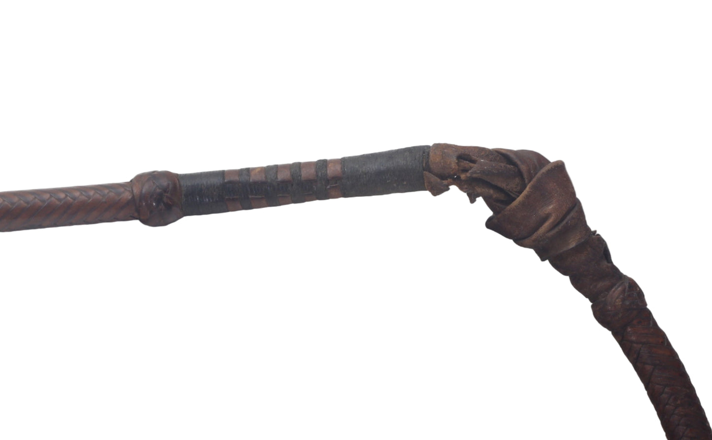Antique Braided Leather Stock Whip