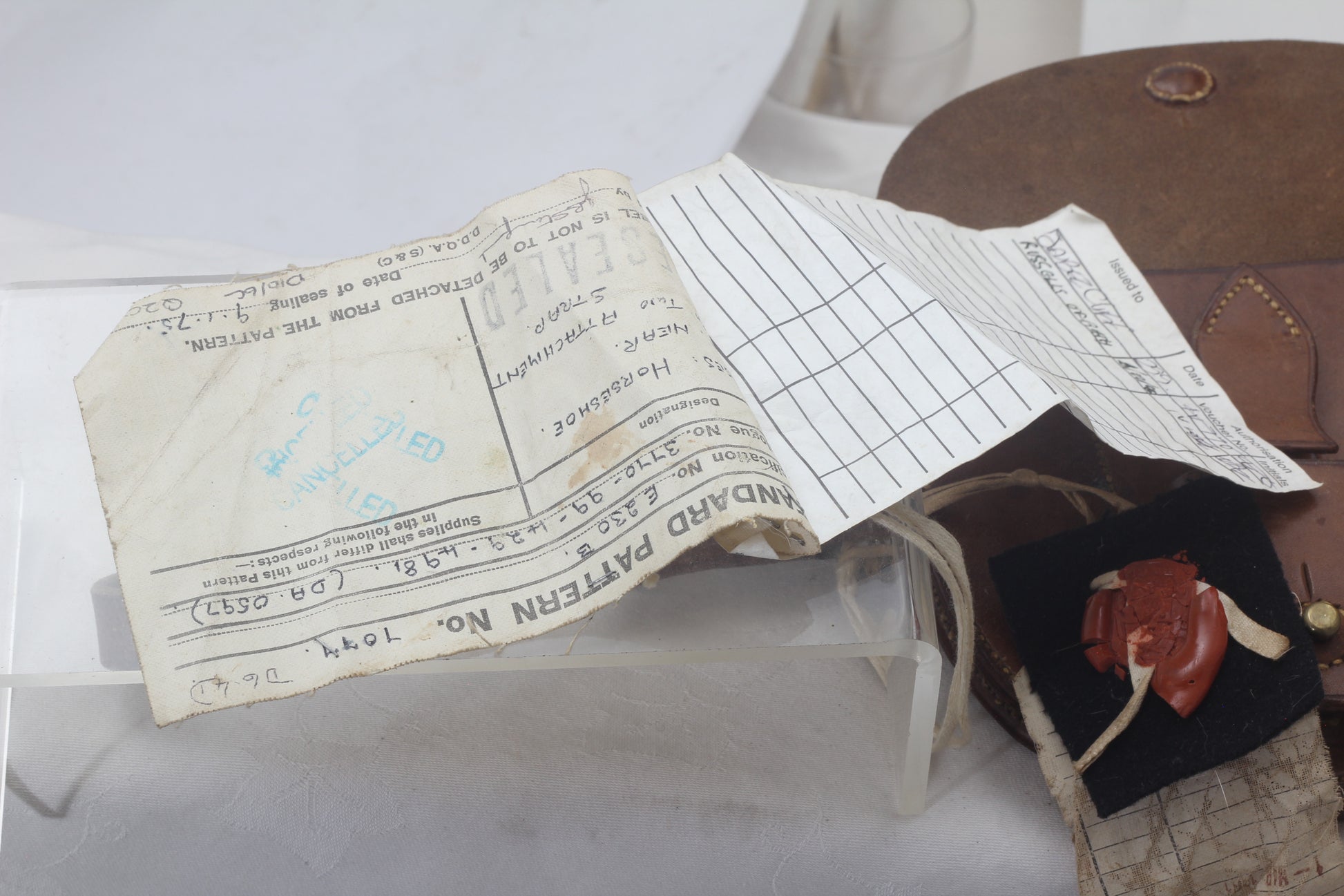 WWI 1915 British Military Spare Horseshoe Case with Sword Frog & Sealed Standard Pattern