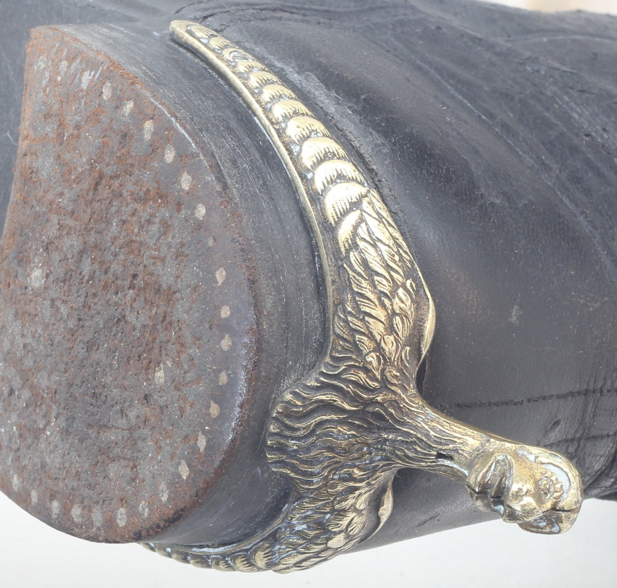 Antique Hussar Riding Boots with Eagle Spurs
