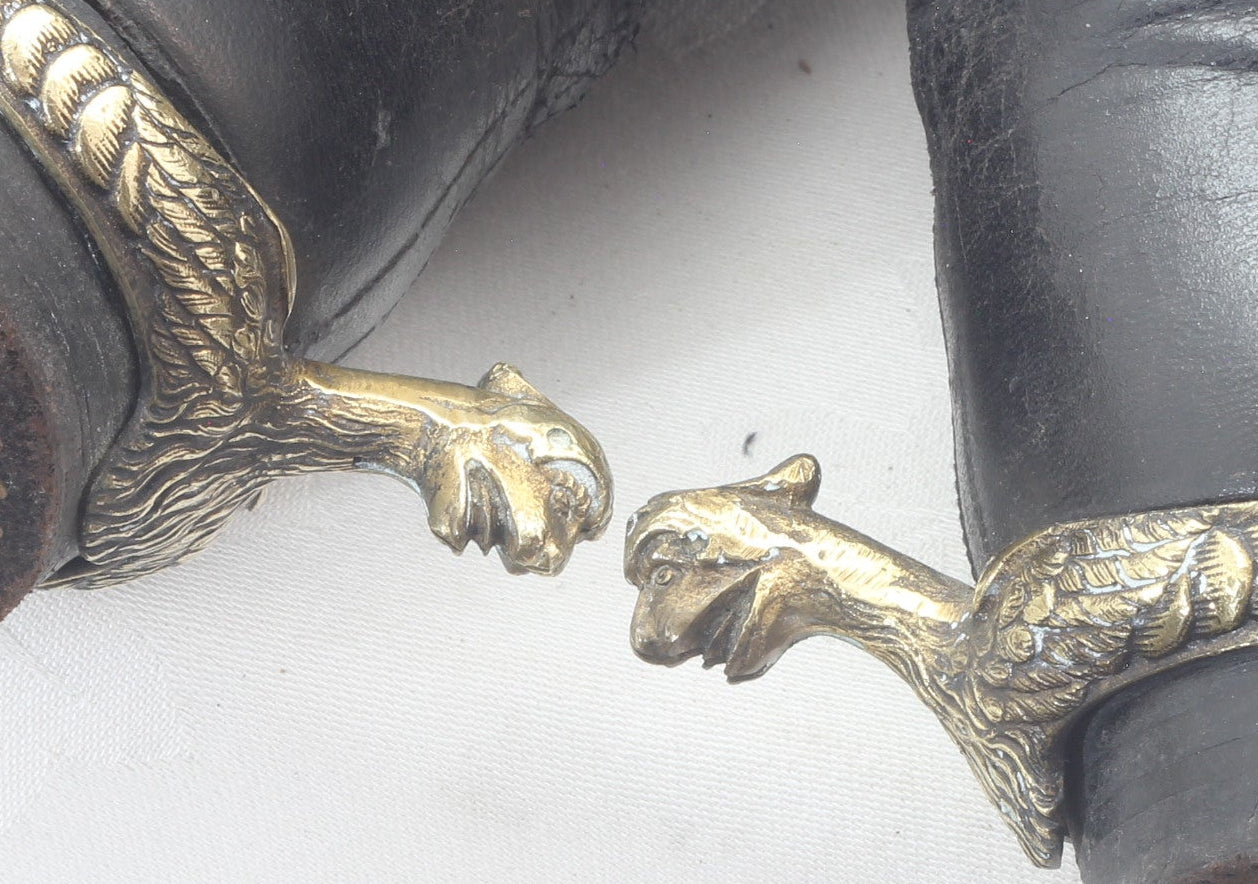 Antique Hussar Riding Boots with Eagle Spurs