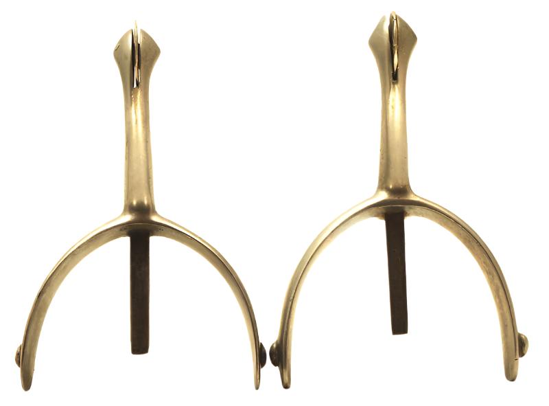 Pair of Swan Necked Box Spurs by Flack & Smith