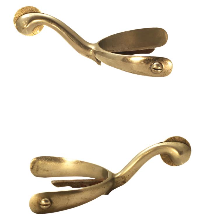 Pair of Swan Necked Box Spurs by Flack & Smith