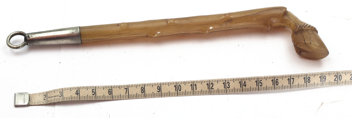 Carved Horn Hoof Shaped Whip