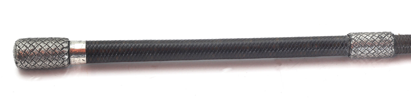 c.1840 Gents Whip by Griffiths with Braided Silver Mounts