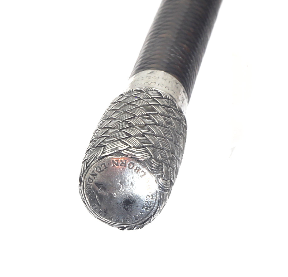 c.1840 Gents Whip by Griffiths with Braided Silver Mounts