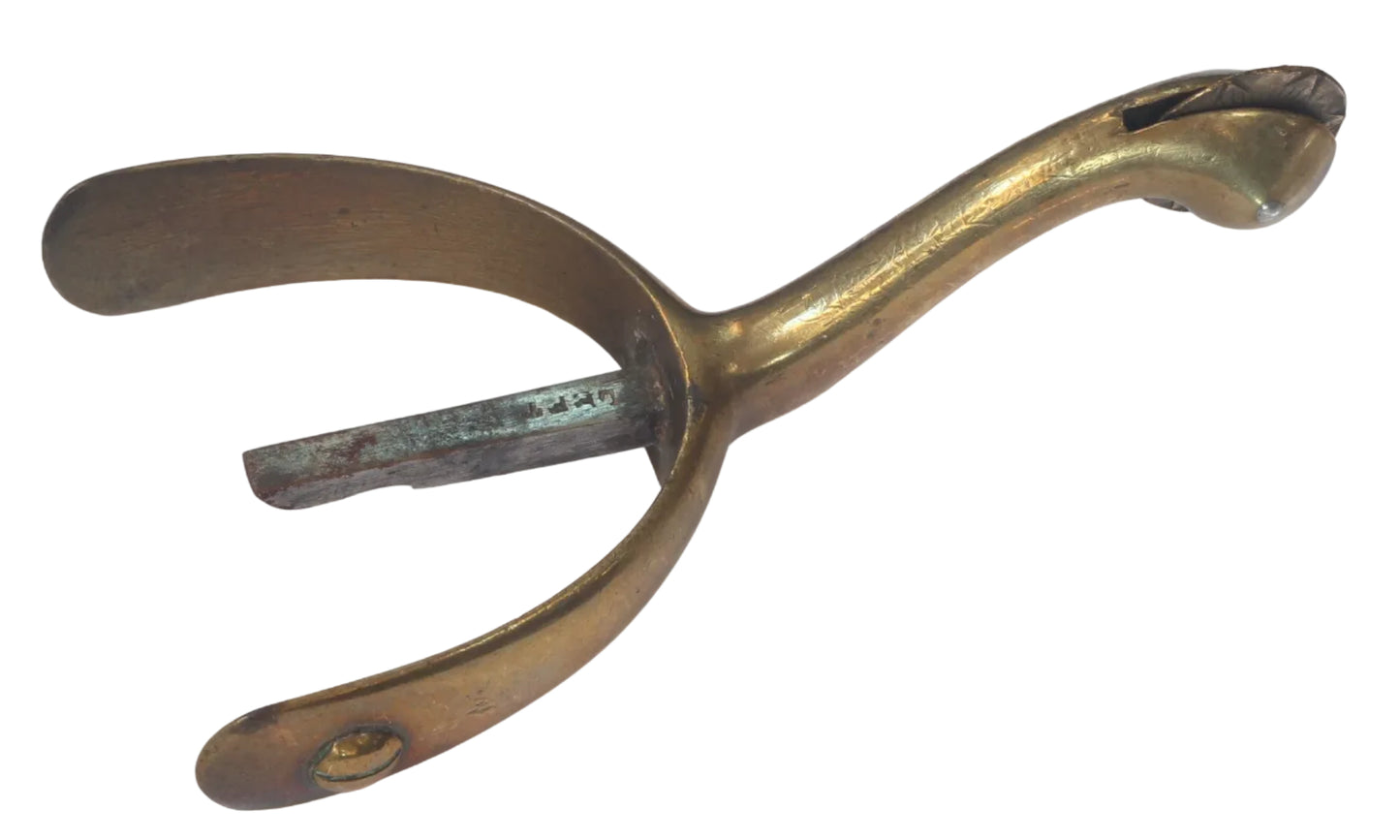 Pair of Antique Gilt Brass Box Spurs by Maxwell