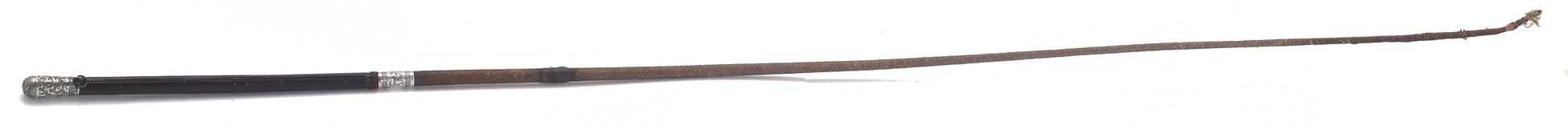 Victorian sidesaddle whip with silver mounts