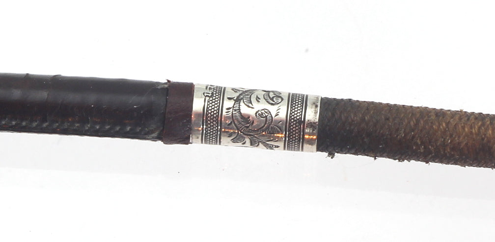 Victorian sidesaddle whip with silver mounts