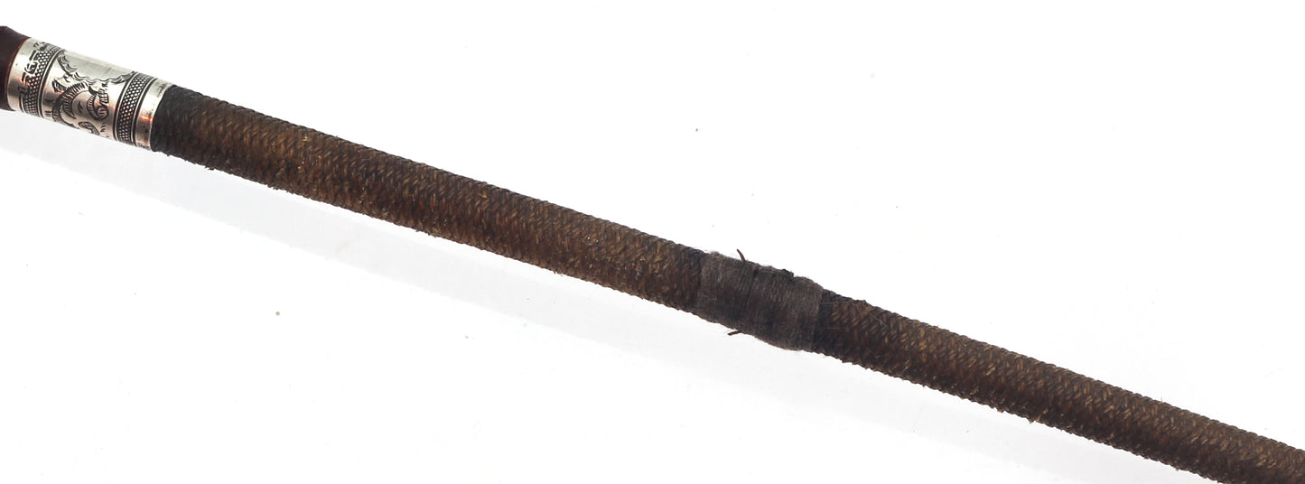 Victorian sidesaddle whip with silver mounts