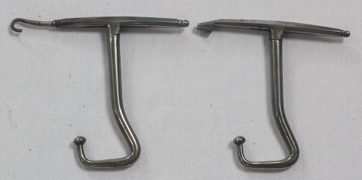 Antique Leg-Shaped Folding Boot Jack with Boot Pulls