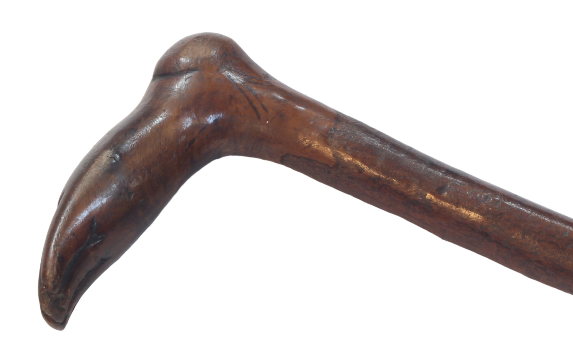 Folk Art Walking Stick with Foot Handle