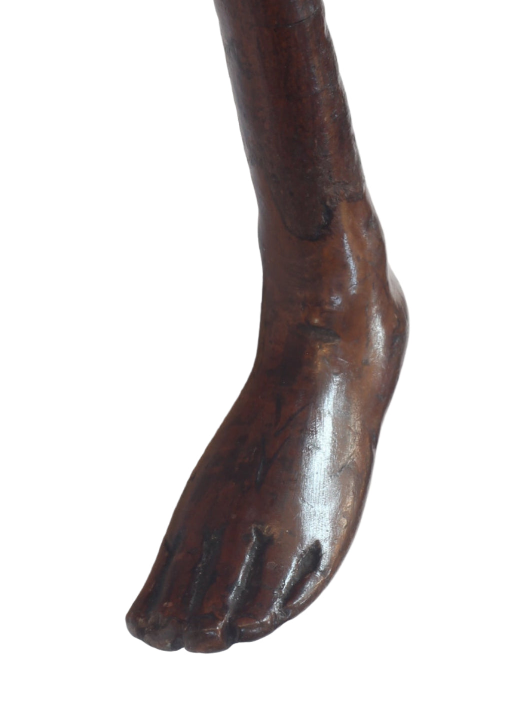 Folk Art Walking Stick with Foot Handle