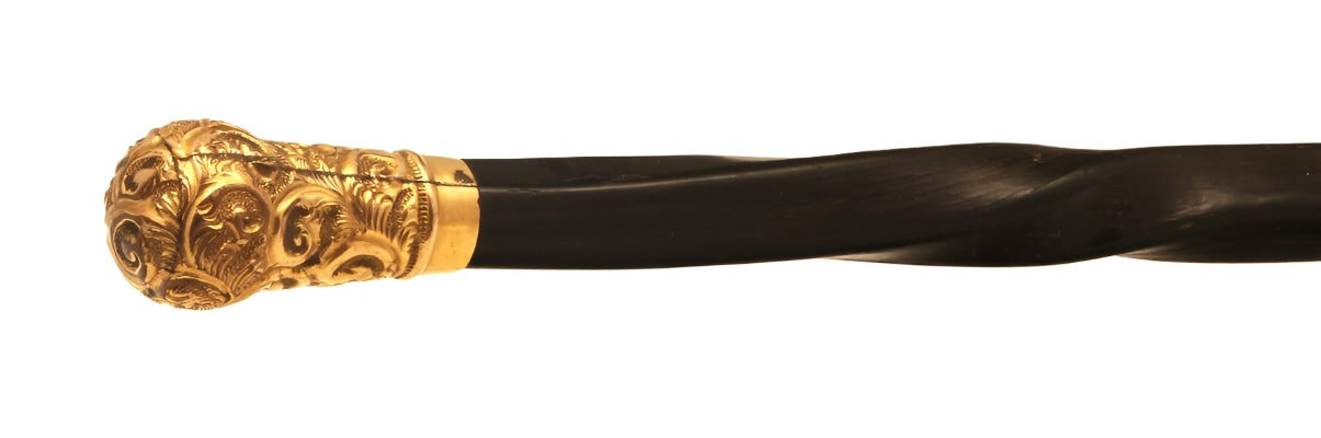 Antique Twisted Baleen or Whalebone Riding Cane