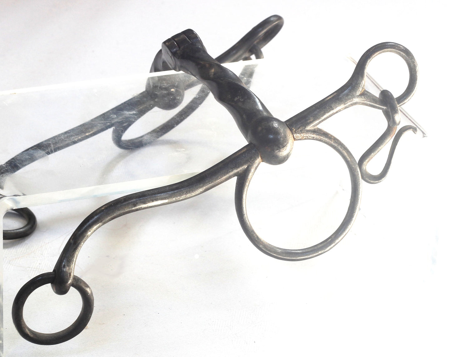 A Rule Jointed Pelham Horse Bit with Curved Cheeks
