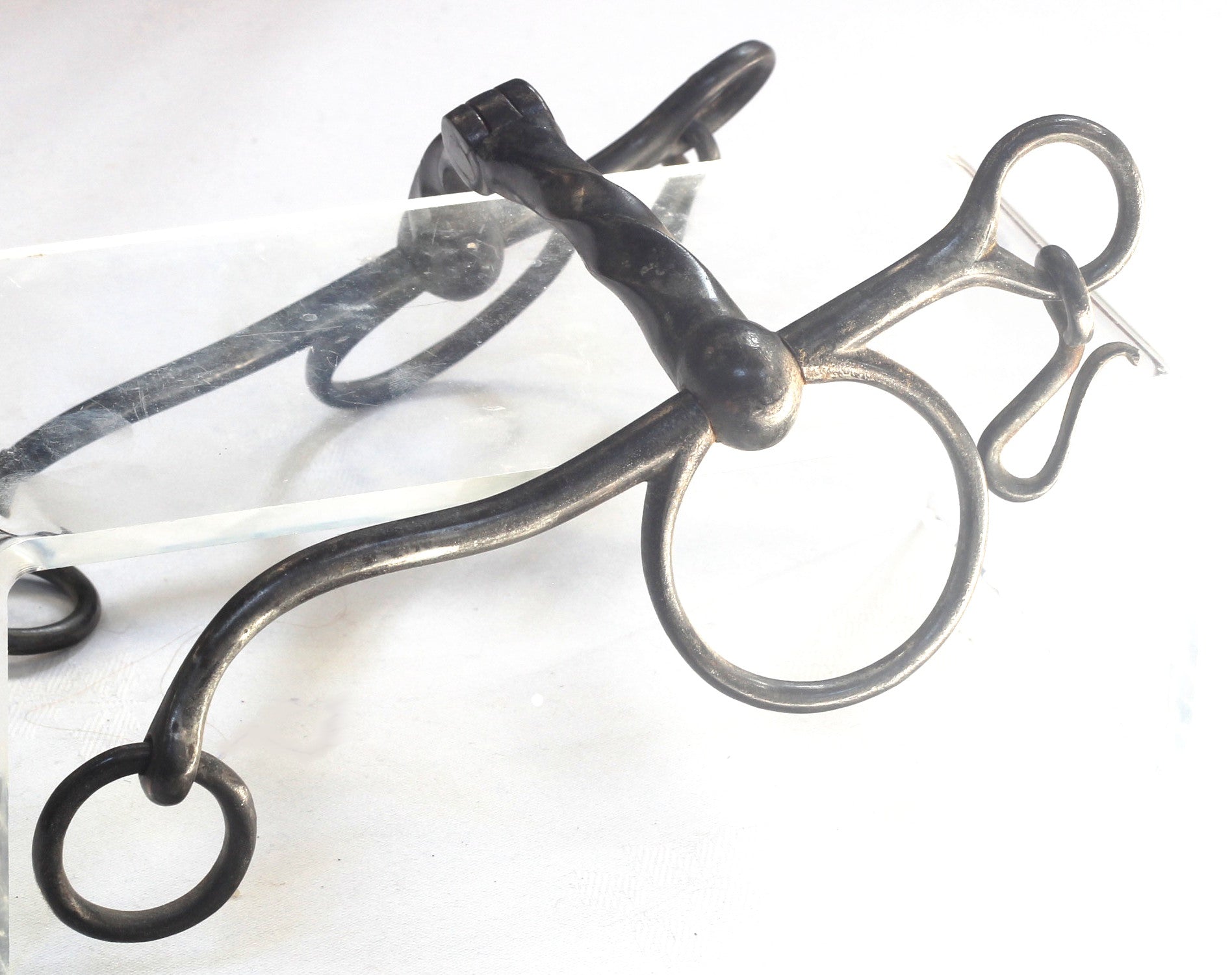 A Rule Jointed Pelham Horse Bit with Curved Cheeks